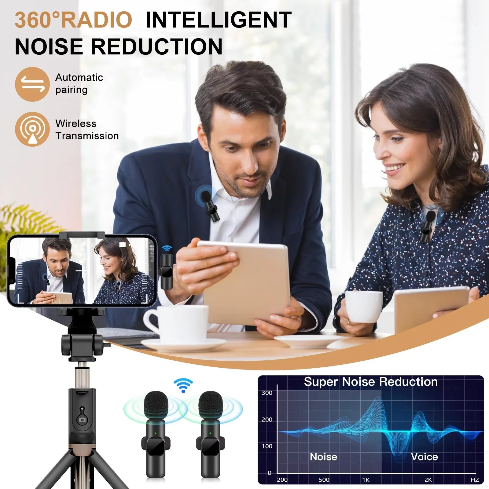 New Wireless Lavalier Microphone Portable Audio Video Recording Mini Mic For iPhone Android Live Broadcast Gaming Phone Mic 2026