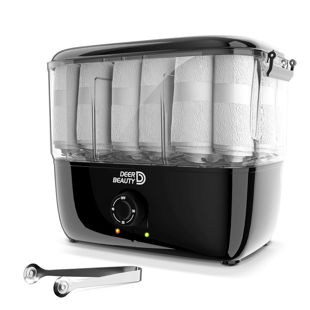 Towel Steamer-Hot Towel Warmer 600 W Tabletop Moist Towel Heater Holds up to 18 Towels30 Minute Auto Shut TimerProfessional Salon Equipment Towel Warmer for FacialsSpaBarbersMassage (Black)
