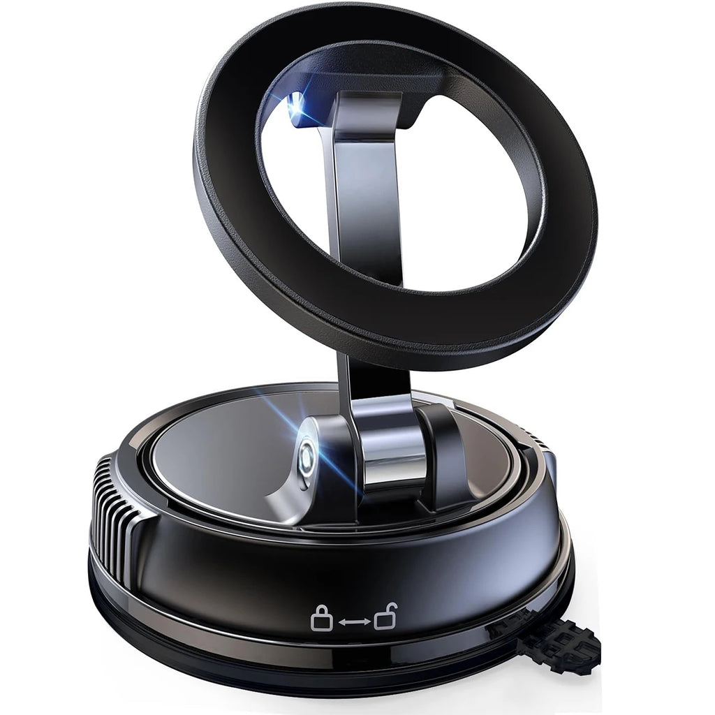 360° Rotatable Vacuum Magnetic Phone Holder, Foldable and Retractable Suction Cup Car Phone Mount for Car/Gym/Mirror/Smooth
