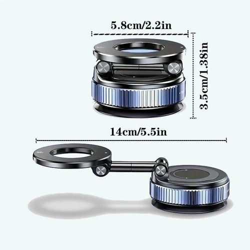 360° Rotatable Vacuum Magnetic Phone Holder, Foldable and Retractable Suction Cup Car Phone Mount for Car/Gym/Mirror/Smooth